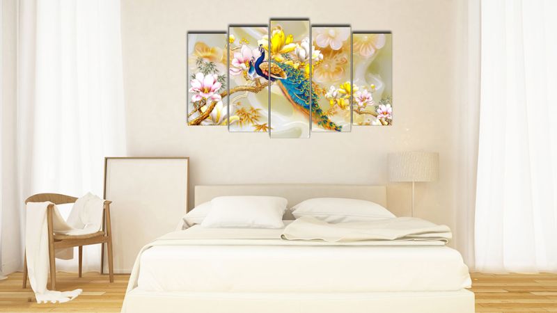 Tranh treo phòng ngủ mệnh Kim hình đôi công đẹp