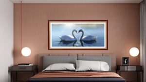 Tranh phòng ngủ hợp vợ chồng mệnh Thủy
