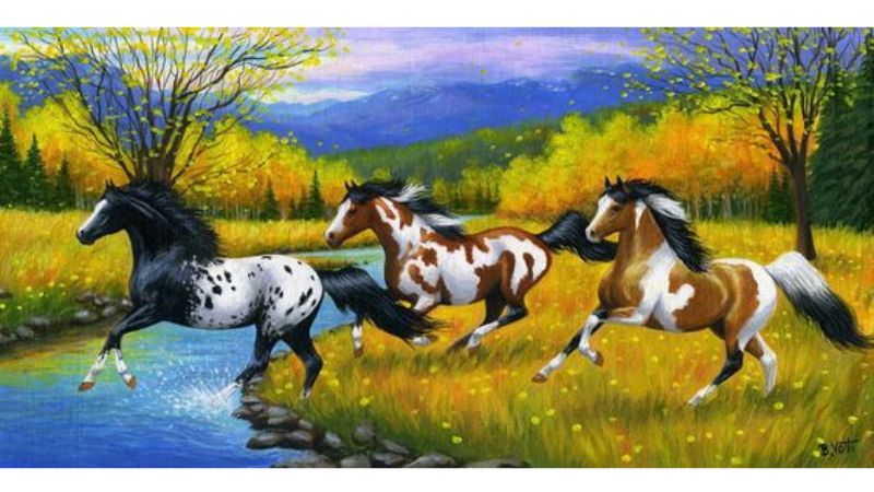 Ý nghĩa tranh mã đáo thành công có 3 con ngựa