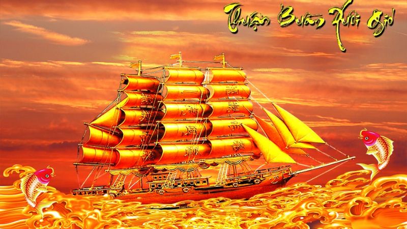 Mẫu tranh thuận buồm xuoi gió 3d