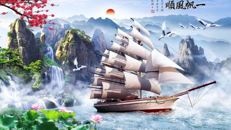 Tranh thuận buồm xuôi gió được nhiều doanh nhân ưa chuộng