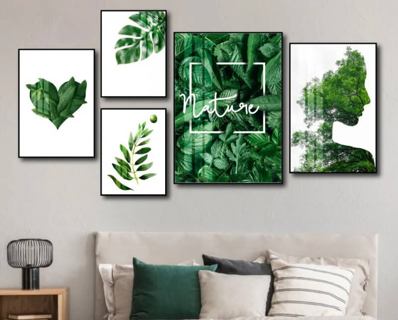 Tranh treo phòng ngủ mệnh Mộc màu xanh lá