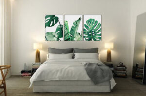 Tranh lá cây treo tường phòng ngủ người mệnh Mộc