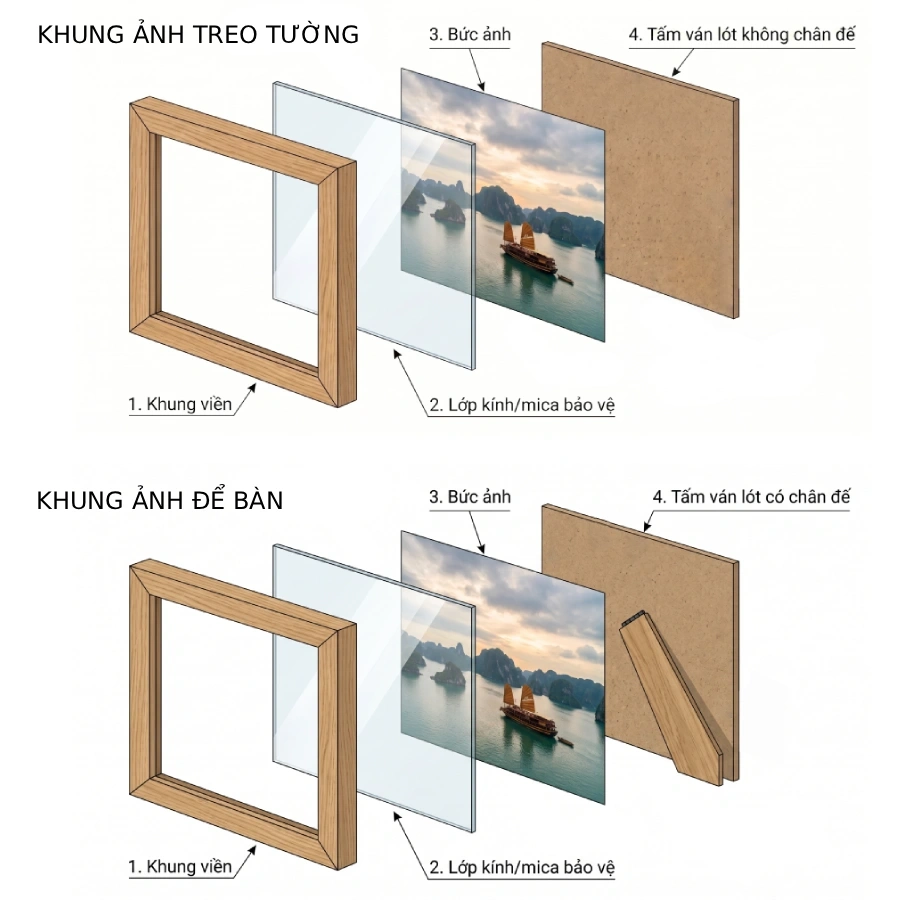 Khung ảnh 10×15 (khổ A6) màu đen ITK7A-002 - Ảnh 2